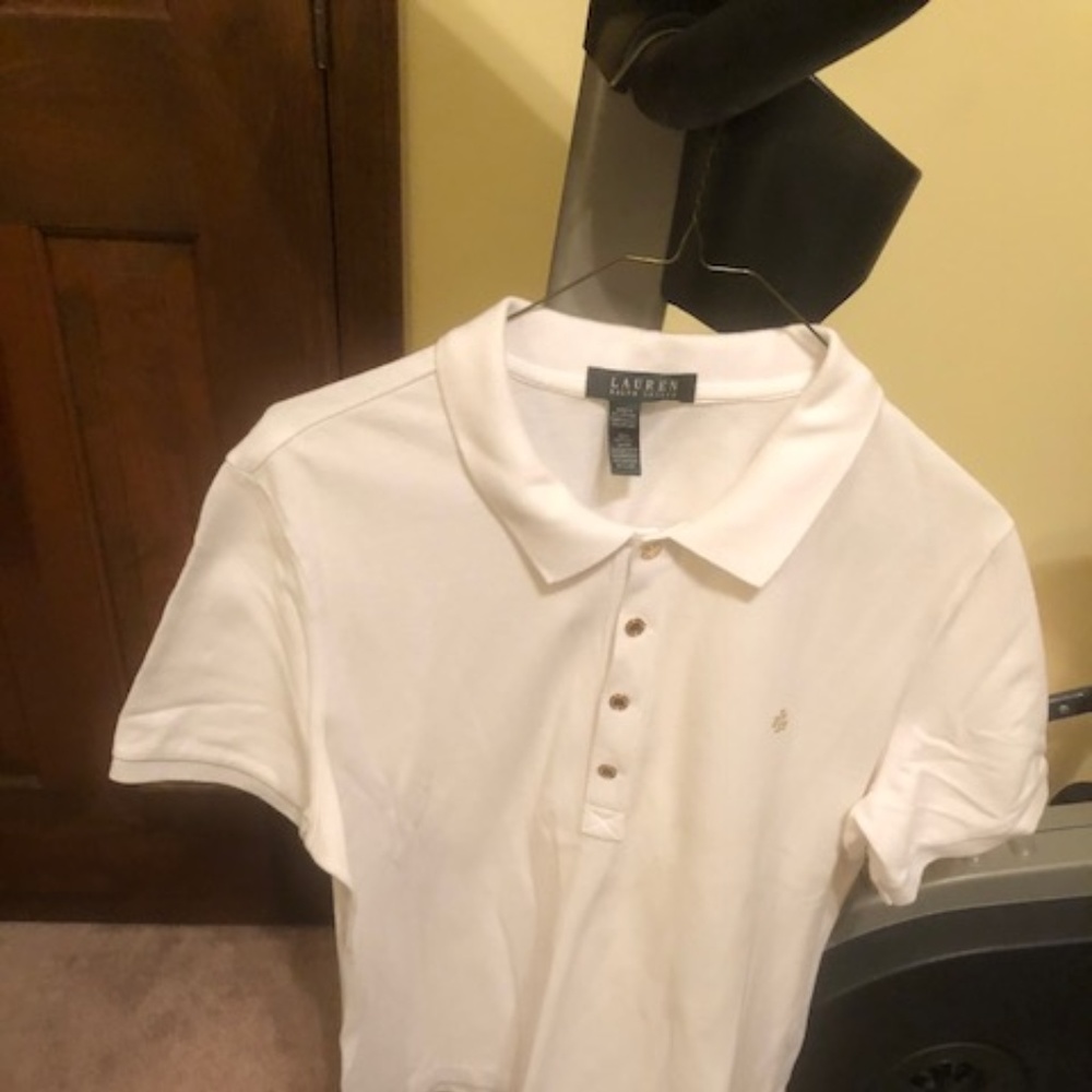 Ralph Lauren Women Polo-Shirt White Size XL